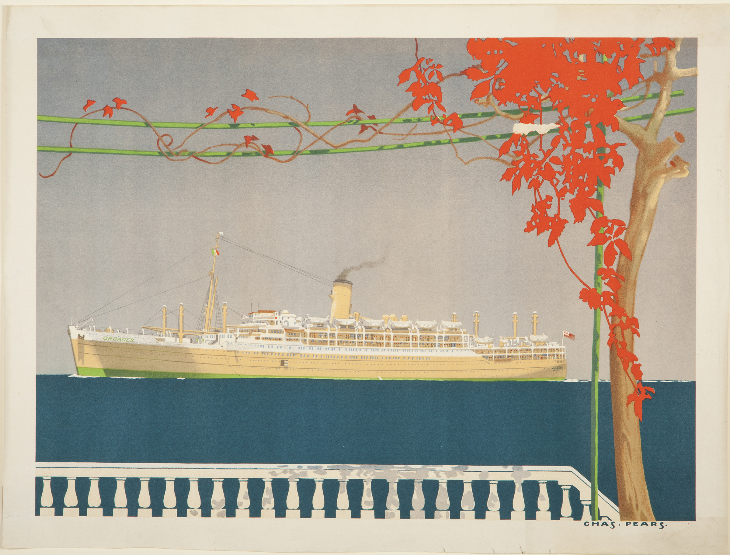 The New Liner ‘Orcades’, detail from poster, Orient Line, 1938. From the Wakefield Museums & Castles collection.