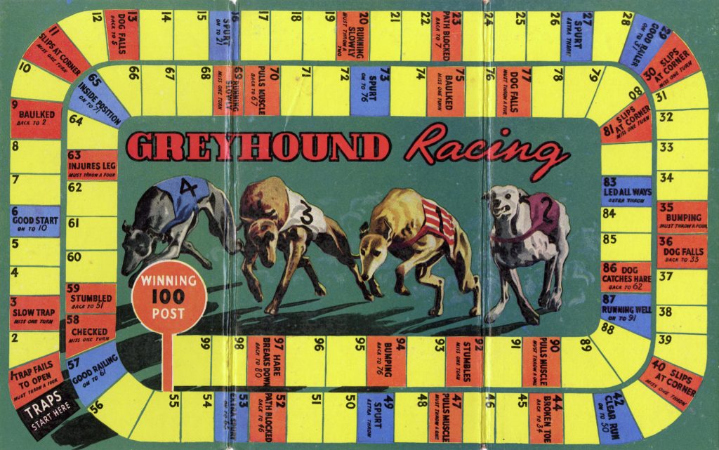 Greyhound racing board game